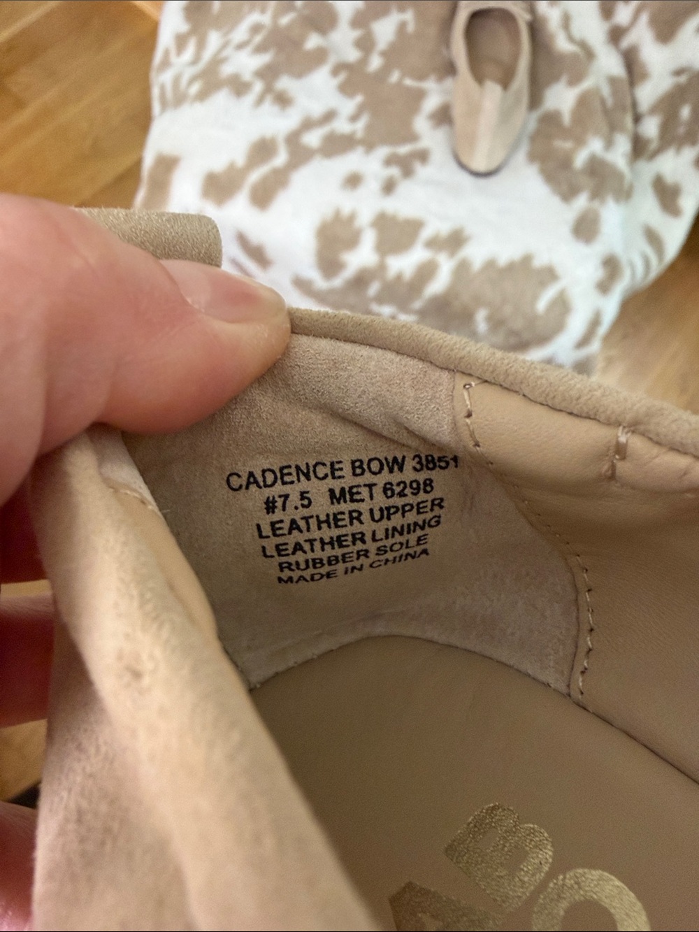 Abeo Taupe Suede Bow Ballet Flats - Picture 6 of 6